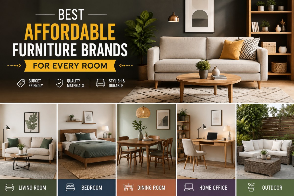 Best affordable furniture brands by room - living room, bedroom, dining room, home office and outdoor