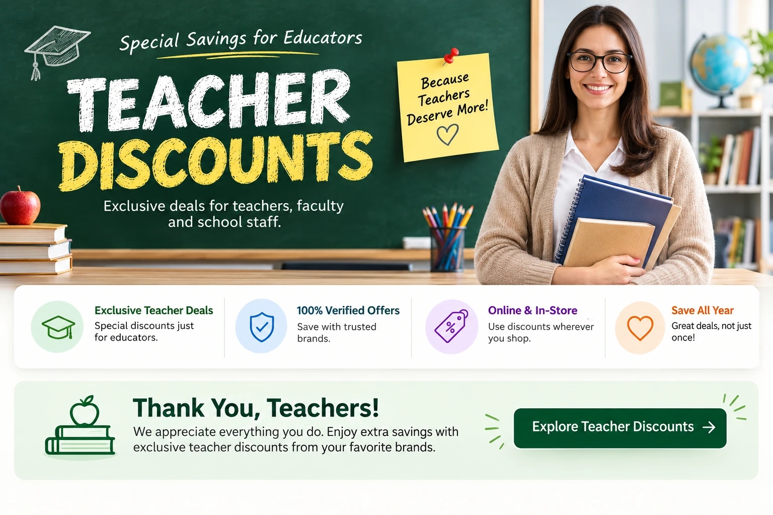 Teacher and educator discounts and classroom savings